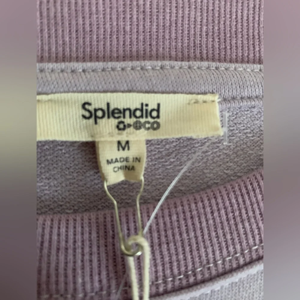 NWT Splendid Sweatshirt: Lavender, Front Palm Tree Print, Crewneck M - Picture 5 of 7